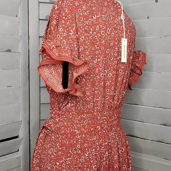 Max Studio Short Sleeve Floral Crepe Midi Dress - Picture 9 of 16